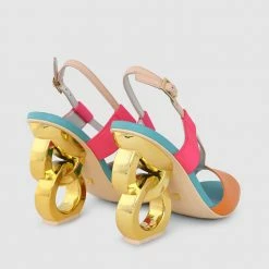 Kat Maconie New Arrivals Halle Double Chain Heel Sandals