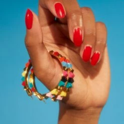 Kat Maconie New Arrivals Prism Stud Large Hoop Earrings