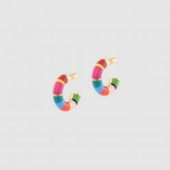 Kat Maconie New Arrivals Candy Cane Stud Medium Hoop Earrings 8 Kat Maconie New Arrivals Candy Cane Stud Medium Hoop Earrings